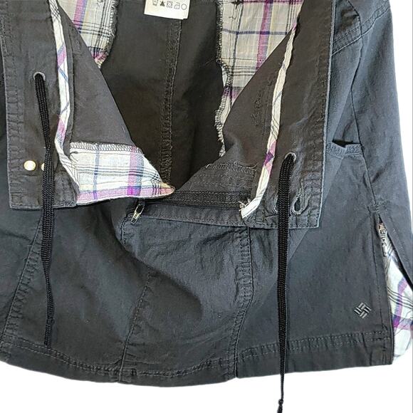 Columbia Mini Skirt Womens Size 10 Plaid Inset Zip Fly Gray Hiking Cargo Pockets - Picture 10 of 14